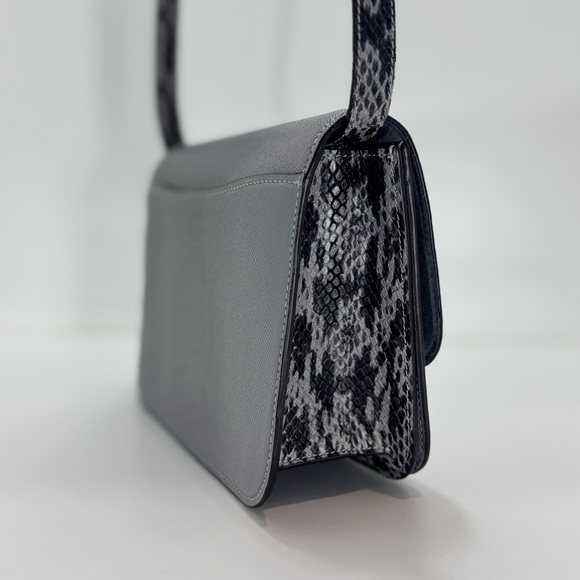 COACH Brynn Flap Crossbody Bag Gray with Snake Strap - Picture 6 of 15